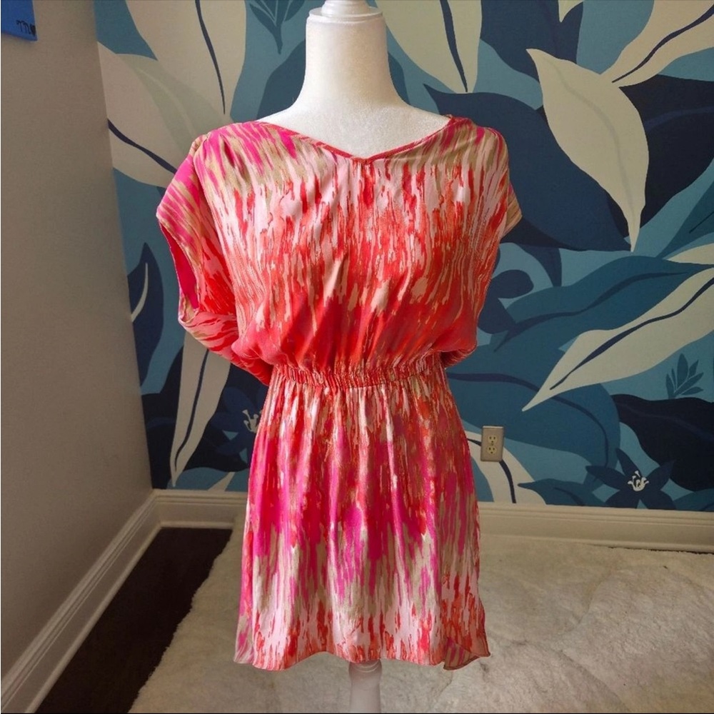 Express Pink and Cream Patterned Mini Dress